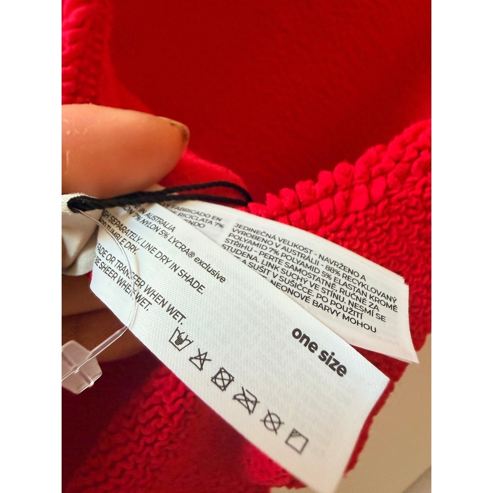 Bond-Eye Australia Red Crinkle One Piece Swimsuit NWT OS Fits XS-L - Picture 9 of 9